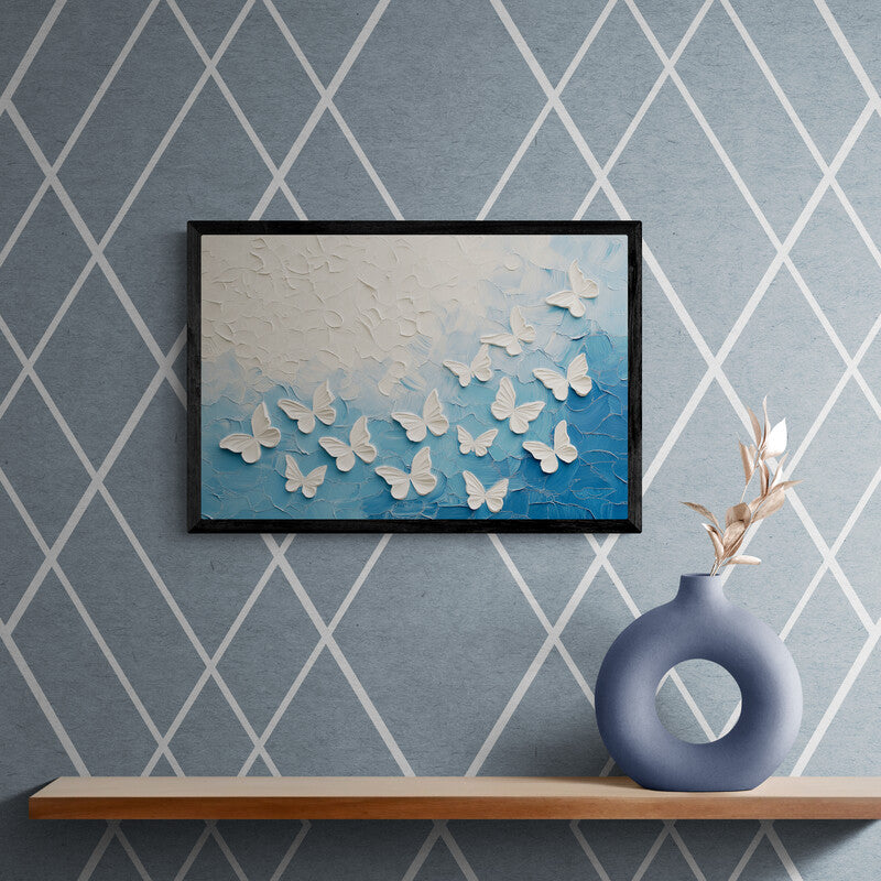 White Butterflies Canvas