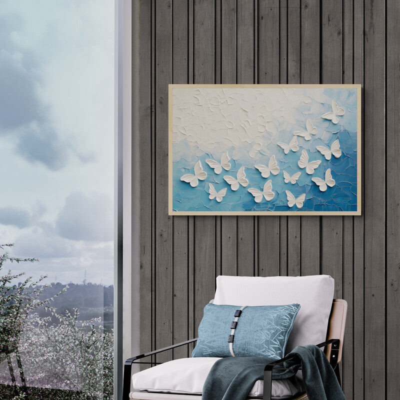 White Butterflies Canvas