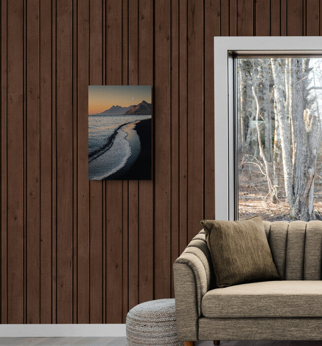 Twilight Waves on Black Sand Shore Canvas