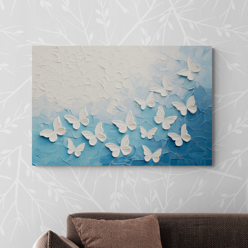 White Butterflies Canvas