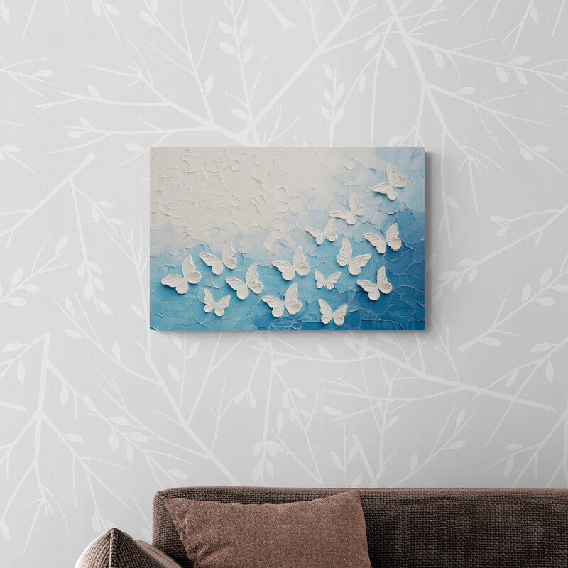 White Butterflies Canvas