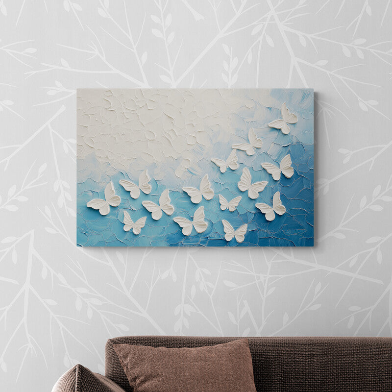 White Butterflies Canvas